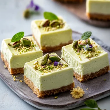 Pistachio Cream Cheesecake Bars