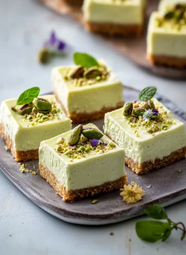 Pistachio Cream Cheesecake Bars
