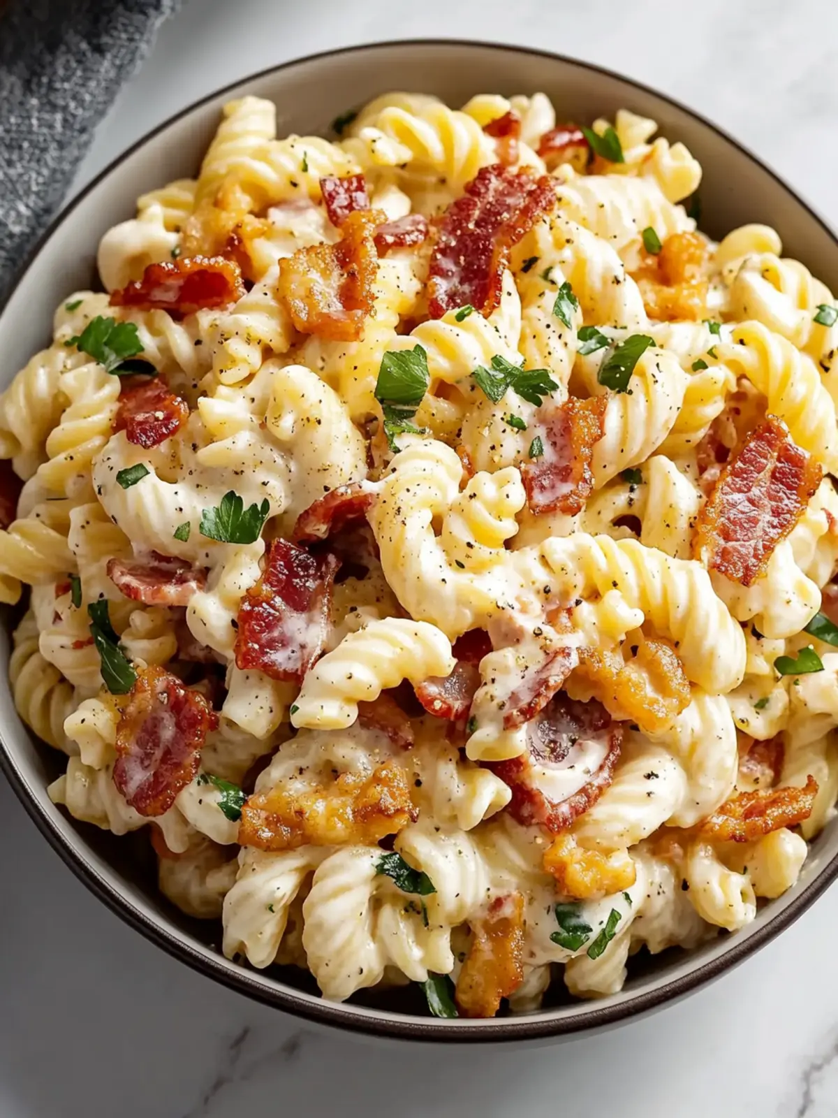 Bacon Cheddar Ranch Pasta Salad