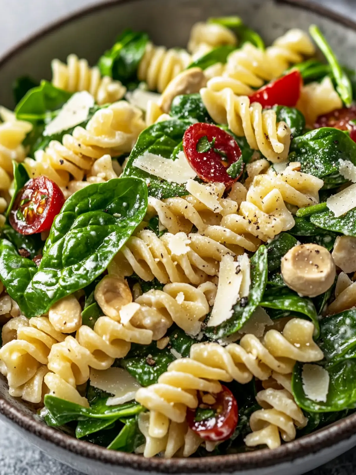Savory Spinach Pasta Salad with Feta and Cranberries Delight 2 Spinach Pasta Salad