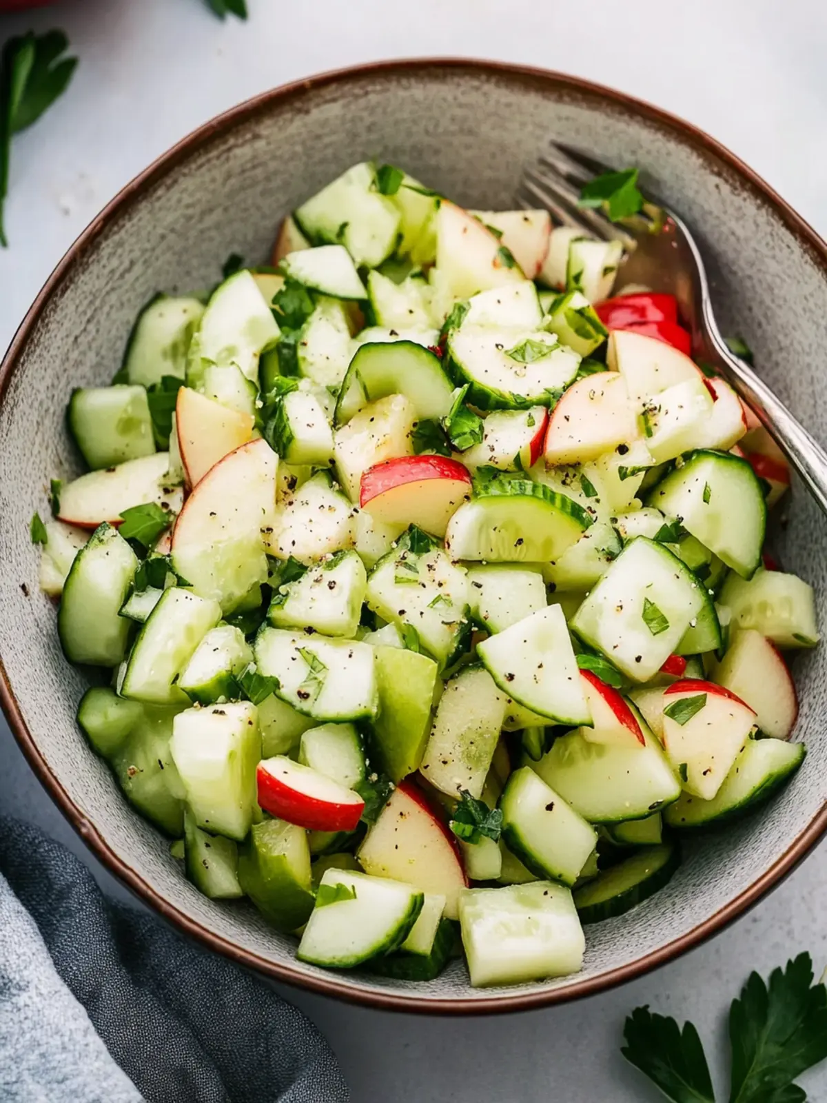 Crisp Cucumber Apple Salad with Tangy Dressing Bliss 5 Cucumber Apple Salad