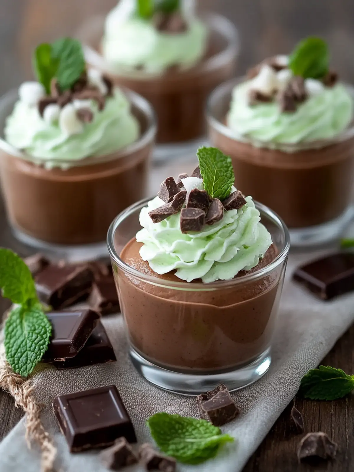 Mint Chocolate Mousse Cups