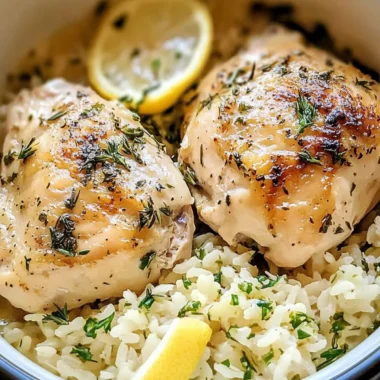Slow Cooker Lemon Herb Chicken and Rice