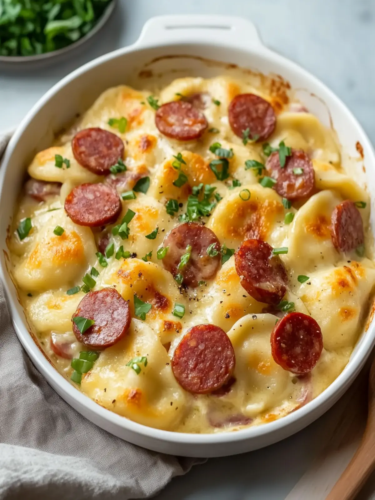 Pierogi Casserole with Kielbasa