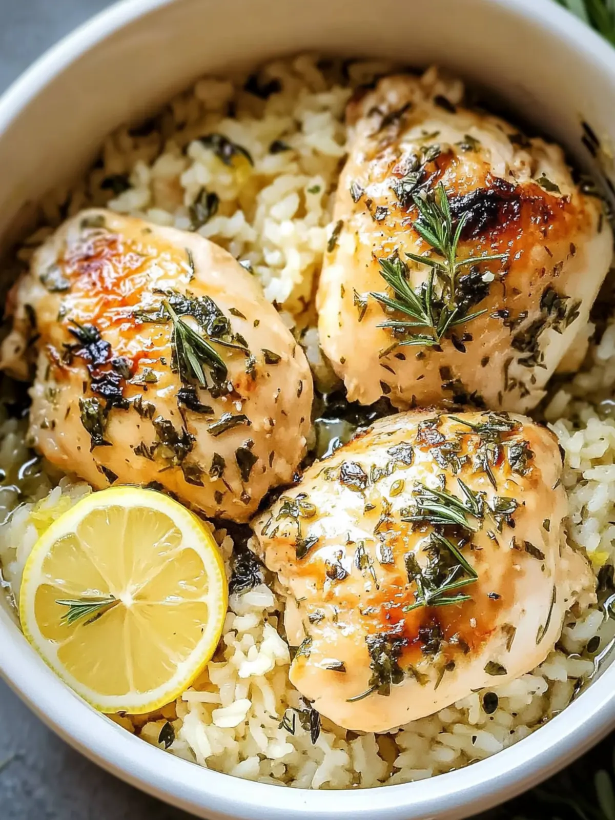 Slow Cooker Lemon Herb Chicken and Rice