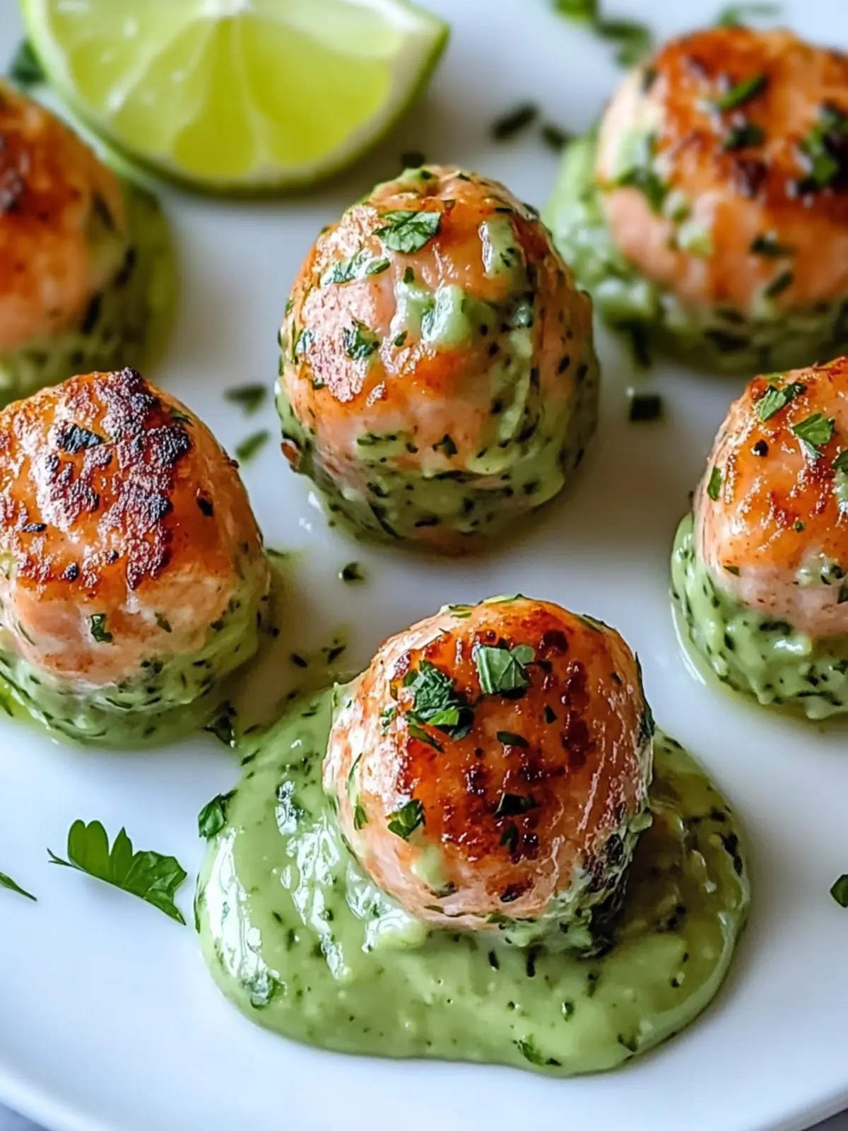 Savory Salmon Balls with Creamy Avocado Sauce for Quick Dinners 5 Salmon Balls with Creamy Avocado Sauce