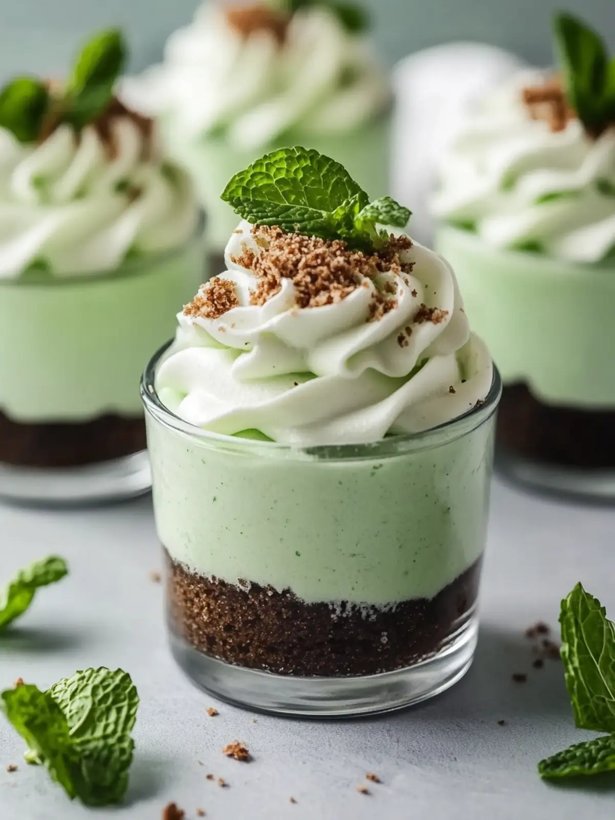 No Bake Mint Cheesecake Cups