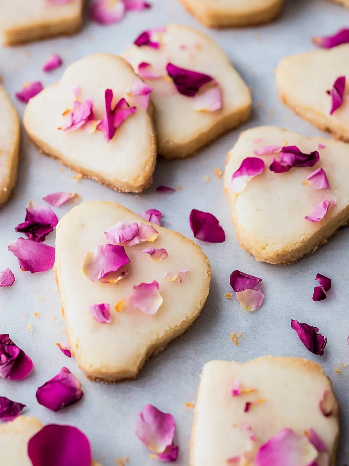 Rose Petal Shortbread Cookies