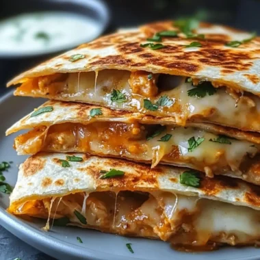 Cheesy Hot Honey Chicken Quesadillas