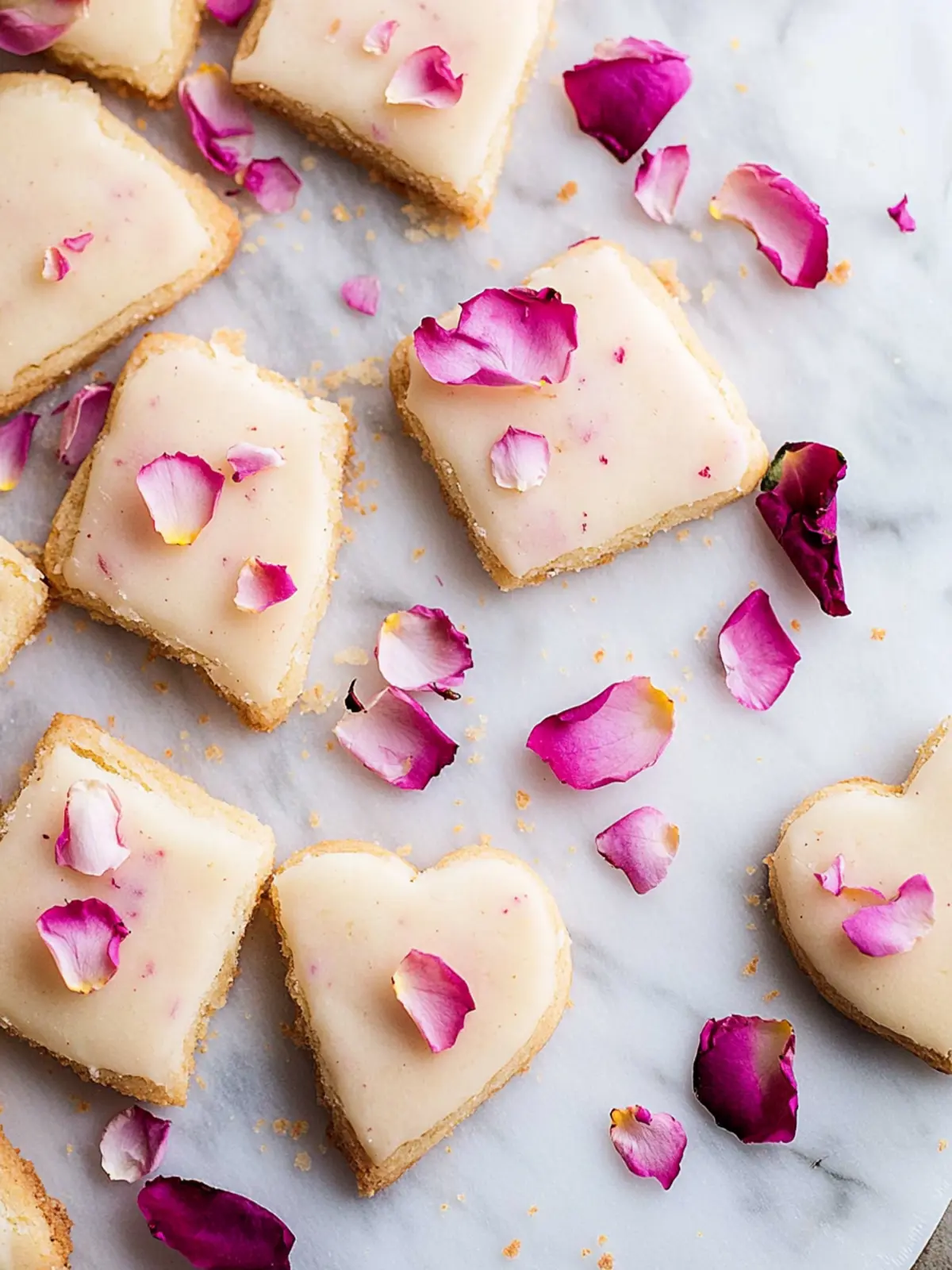 Rose Petal Shortbread Cookies