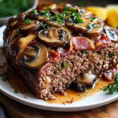Swiss Bacon Mushroom Meatloaf