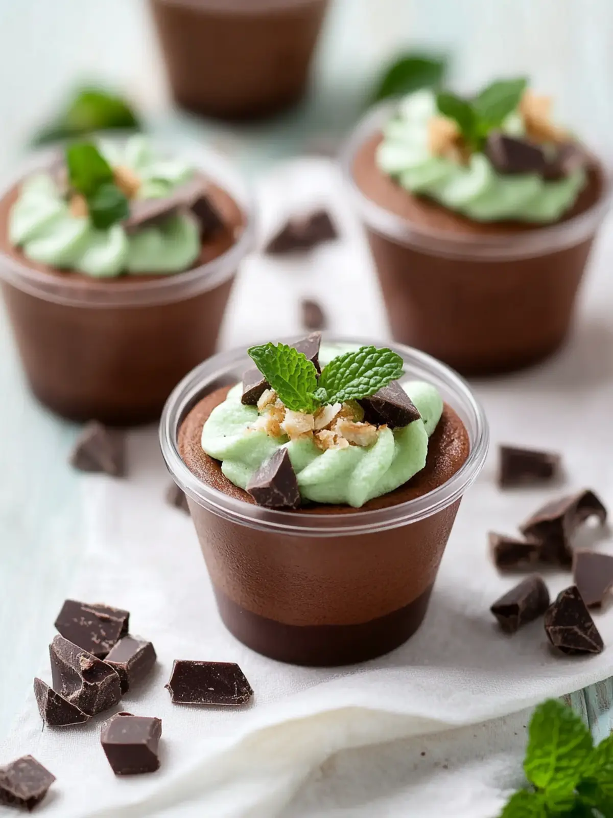 Mint Chocolate Mousse Cups