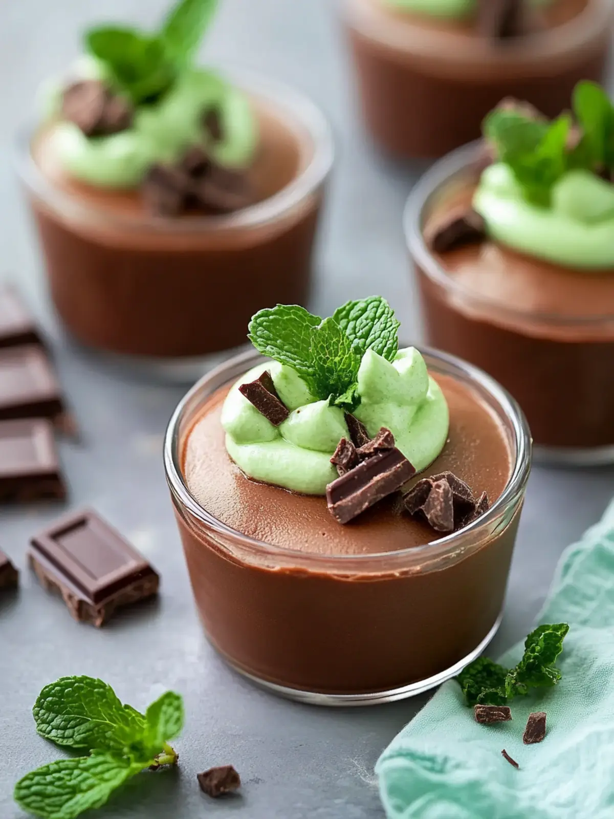 Mint Chocolate Mousse Cups