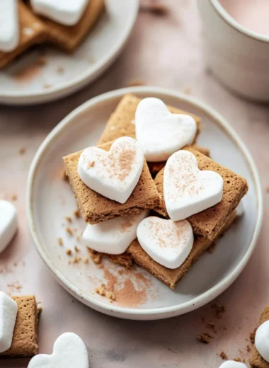 S’mores Bar with Heart-Shaped Marshmallows