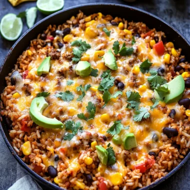 Cheesy Taco Rice Skillet