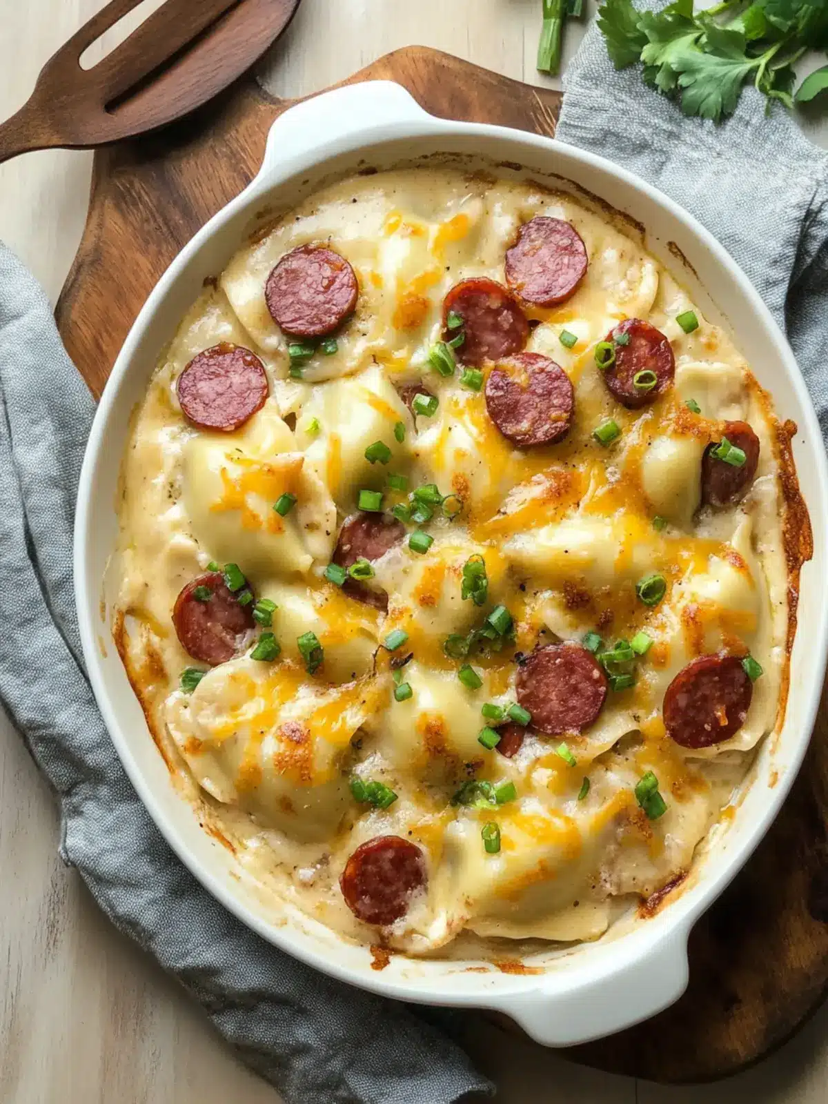 Pierogi Casserole with Kielbasa