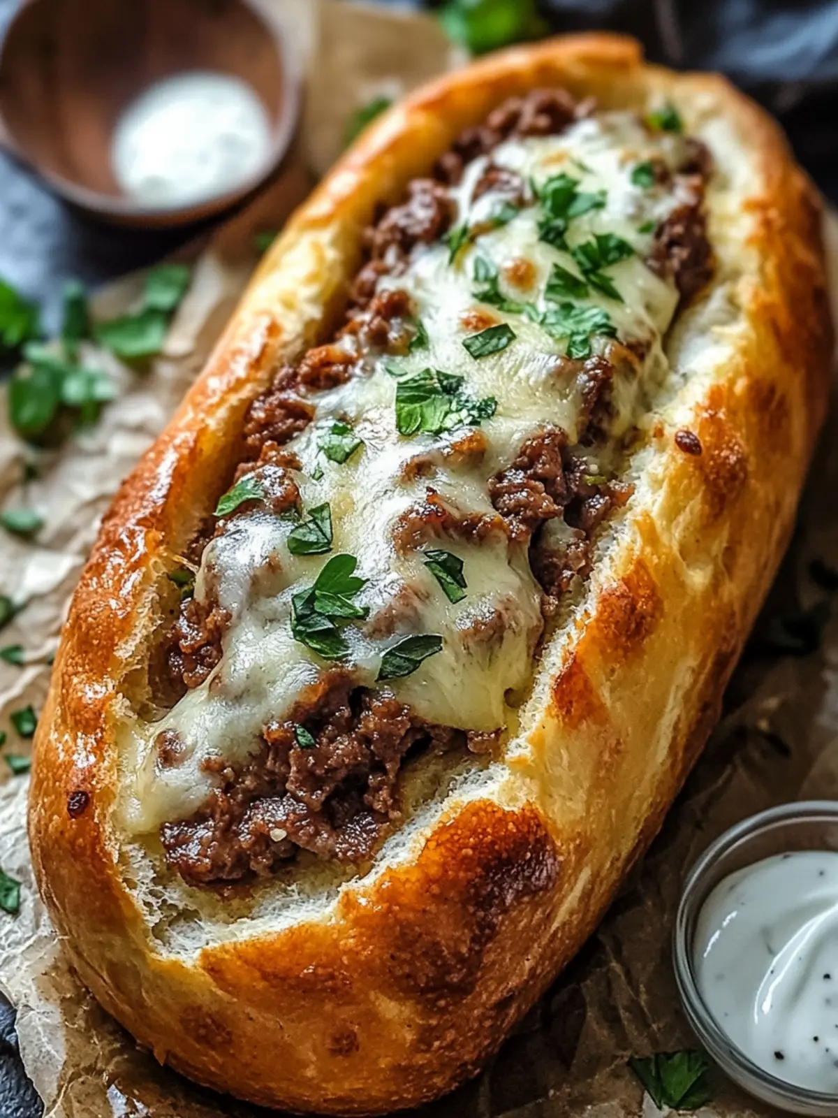 Cheesesteak-Stuffed Garlic Bread Loaf: A Cozy Family Feast 5 Cheesesteak-Stuffed Garlic Bread Loaf