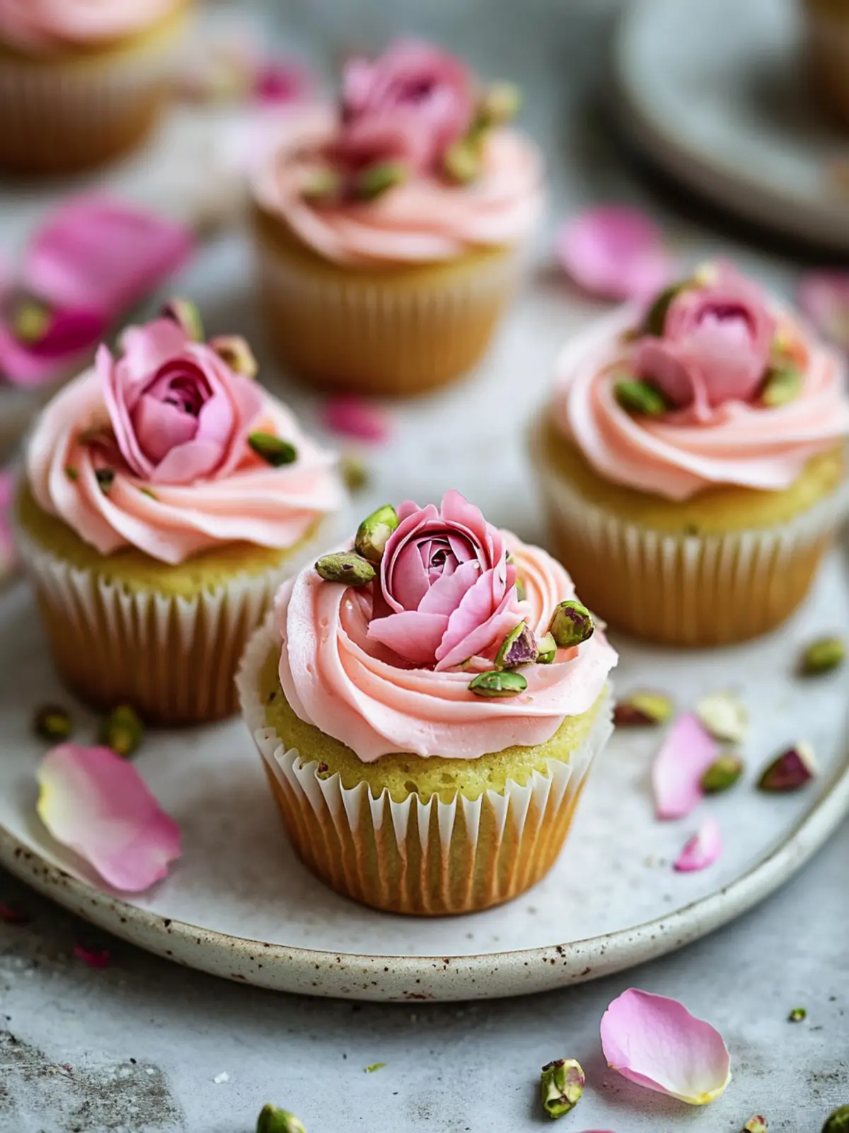Vegan Mini Rose Pistachio Cupcakes That Wow at Any Occasion 4 Vegan Mini Rose Pistachio Cupcakes