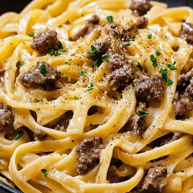 One-Pot Creamy Beef and Garlic Butter Pasta