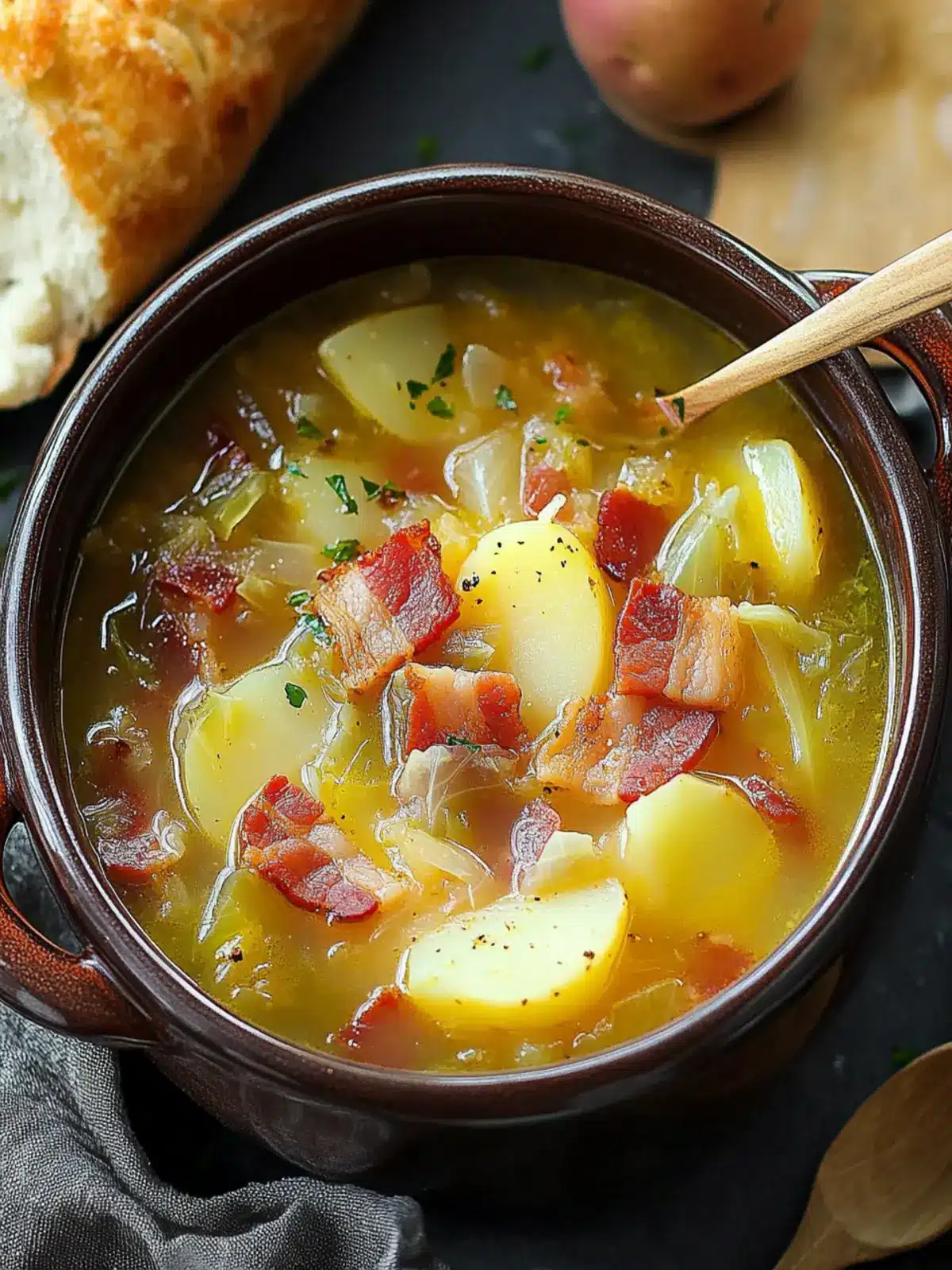 Irish Bacon, Cabbage, and Potato Soup