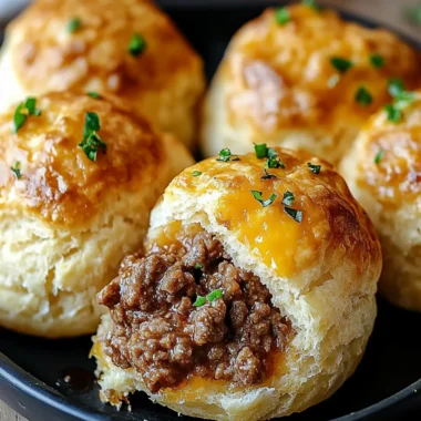 Cheesy Beef Biscuit Bombs