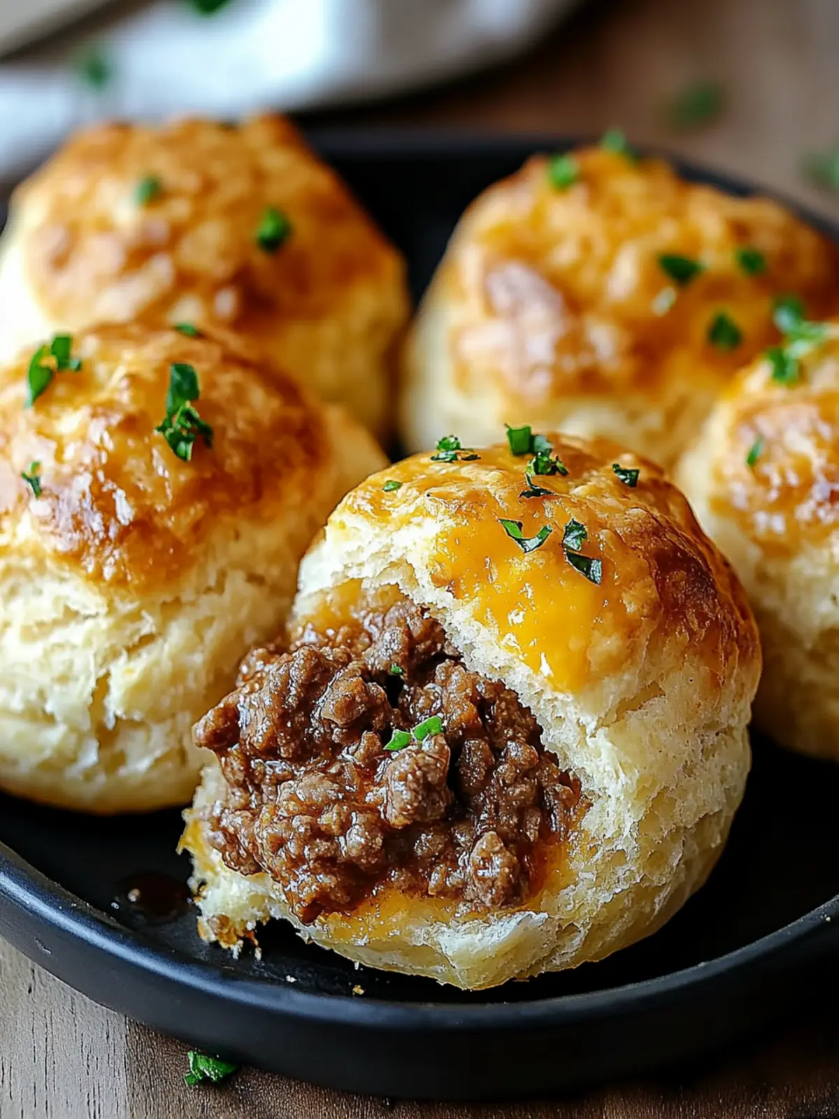 Cheesy Beef Biscuit Bombs