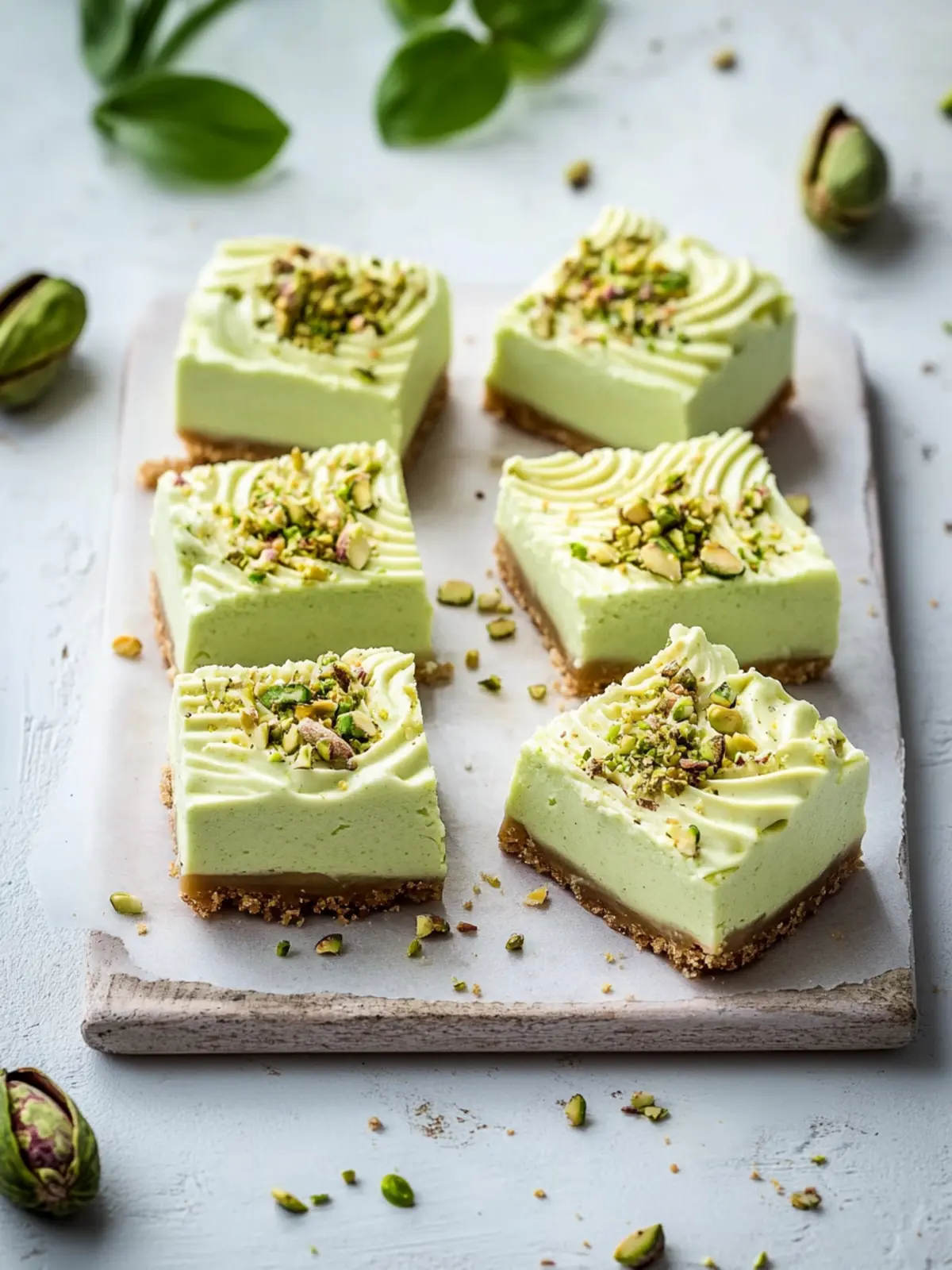 Pistachio Cream Cheesecake Bars