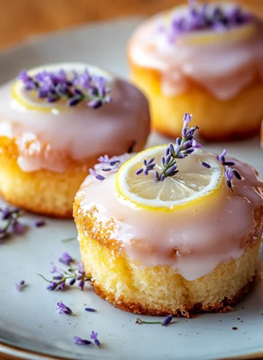 Mini Lemon Cakes with Lavender Glaze