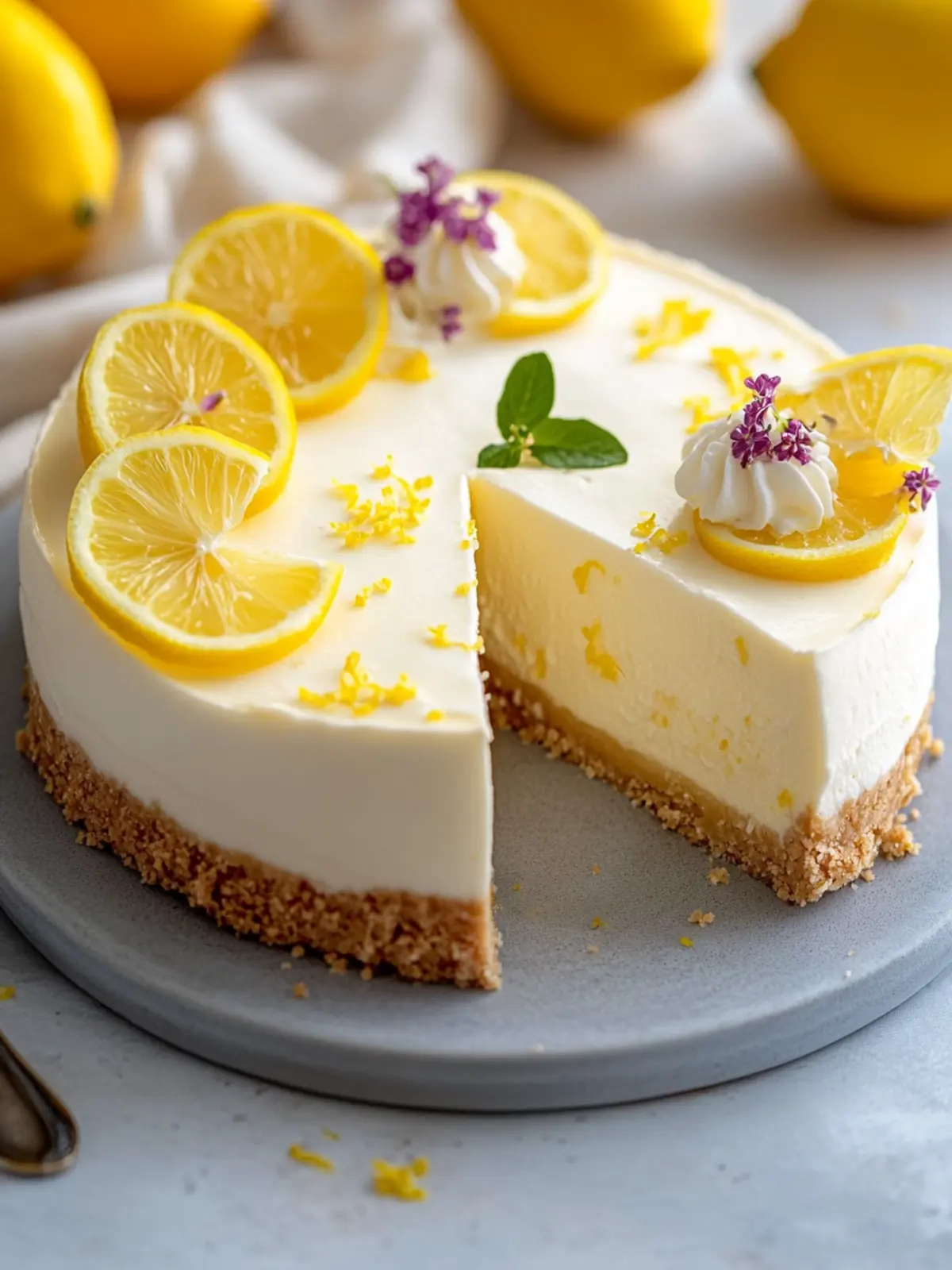 Irresistible No-Bake Lemon Cheesecake for Sweet Bliss 3 No-bake Lemon Cheesecake