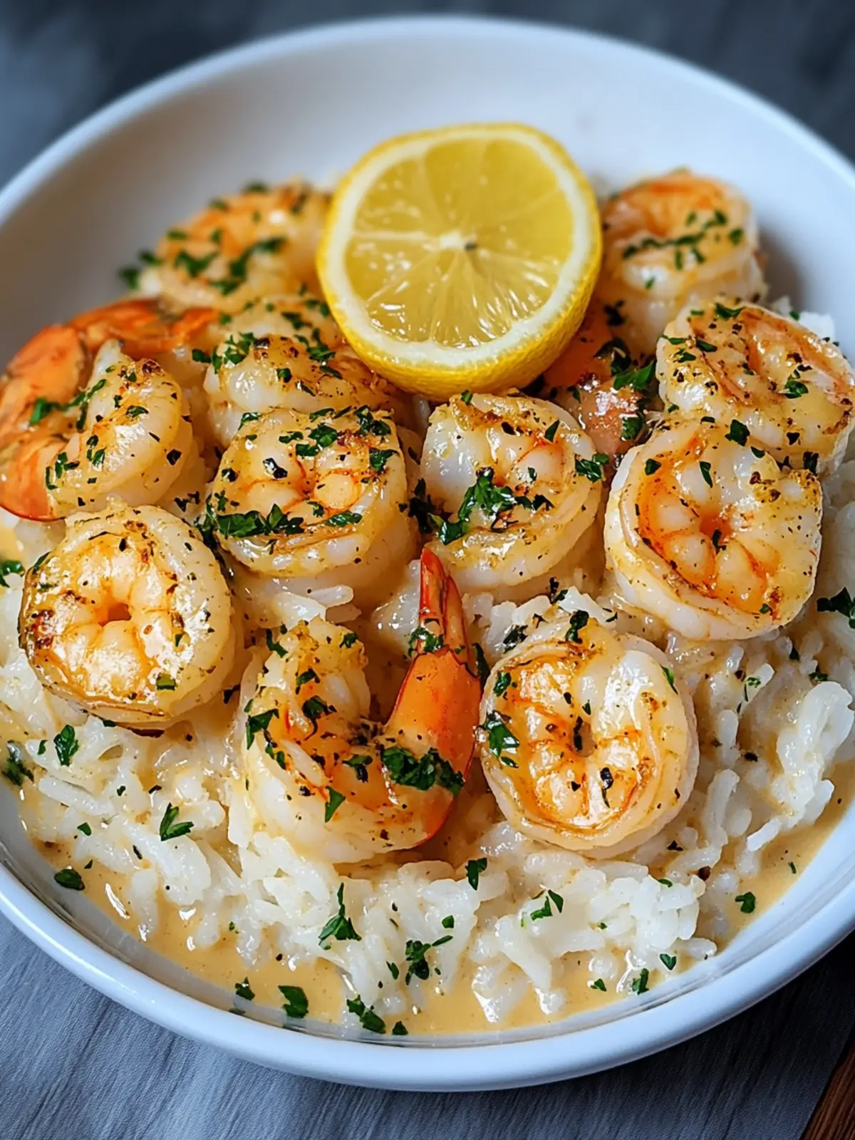 Creamy Garlic Shrimp with Rice