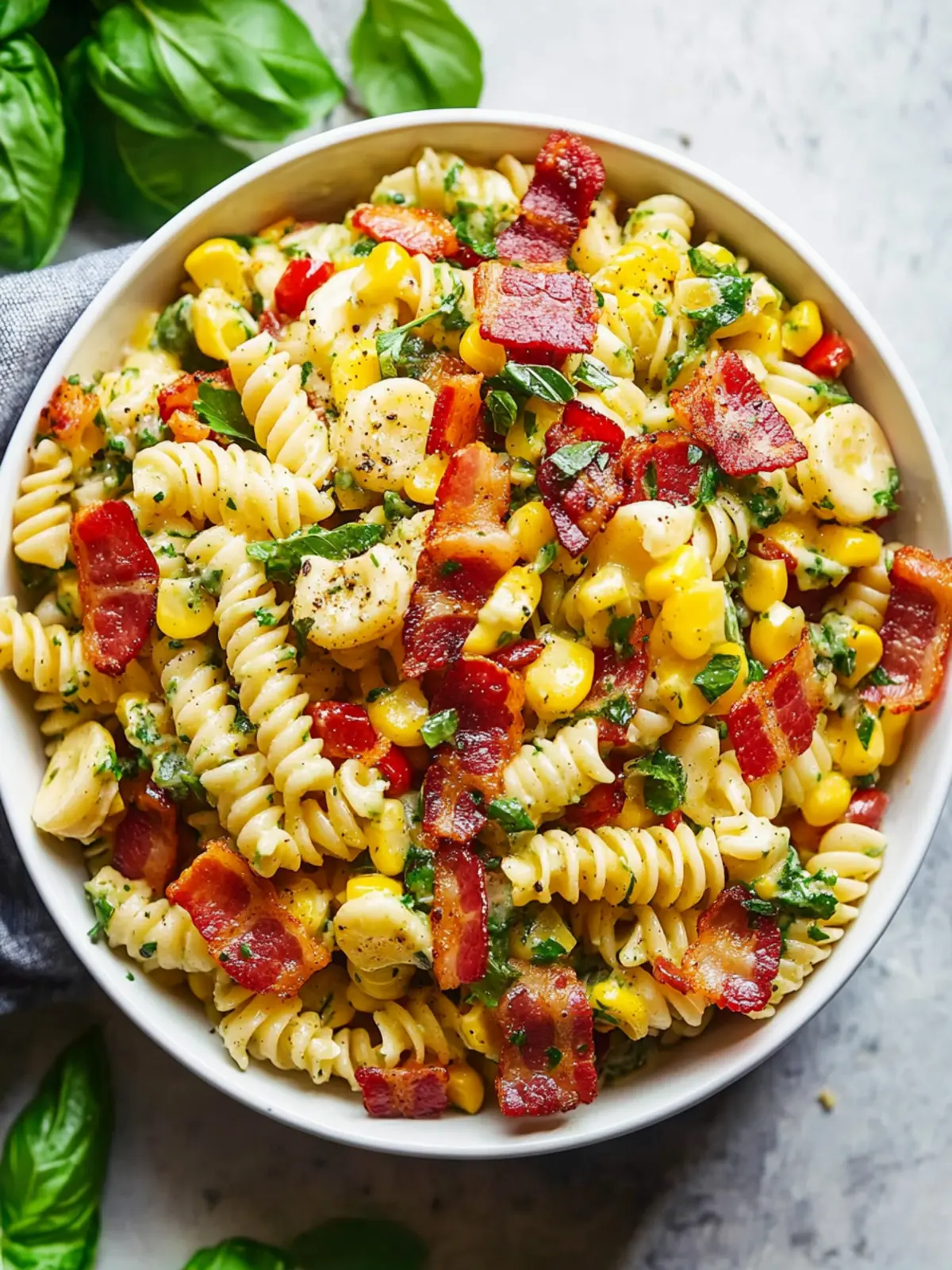 Delicious Corn Pasta Salad with Bacon for Summer Fun 4 Corn Pasta Salad with Bacon