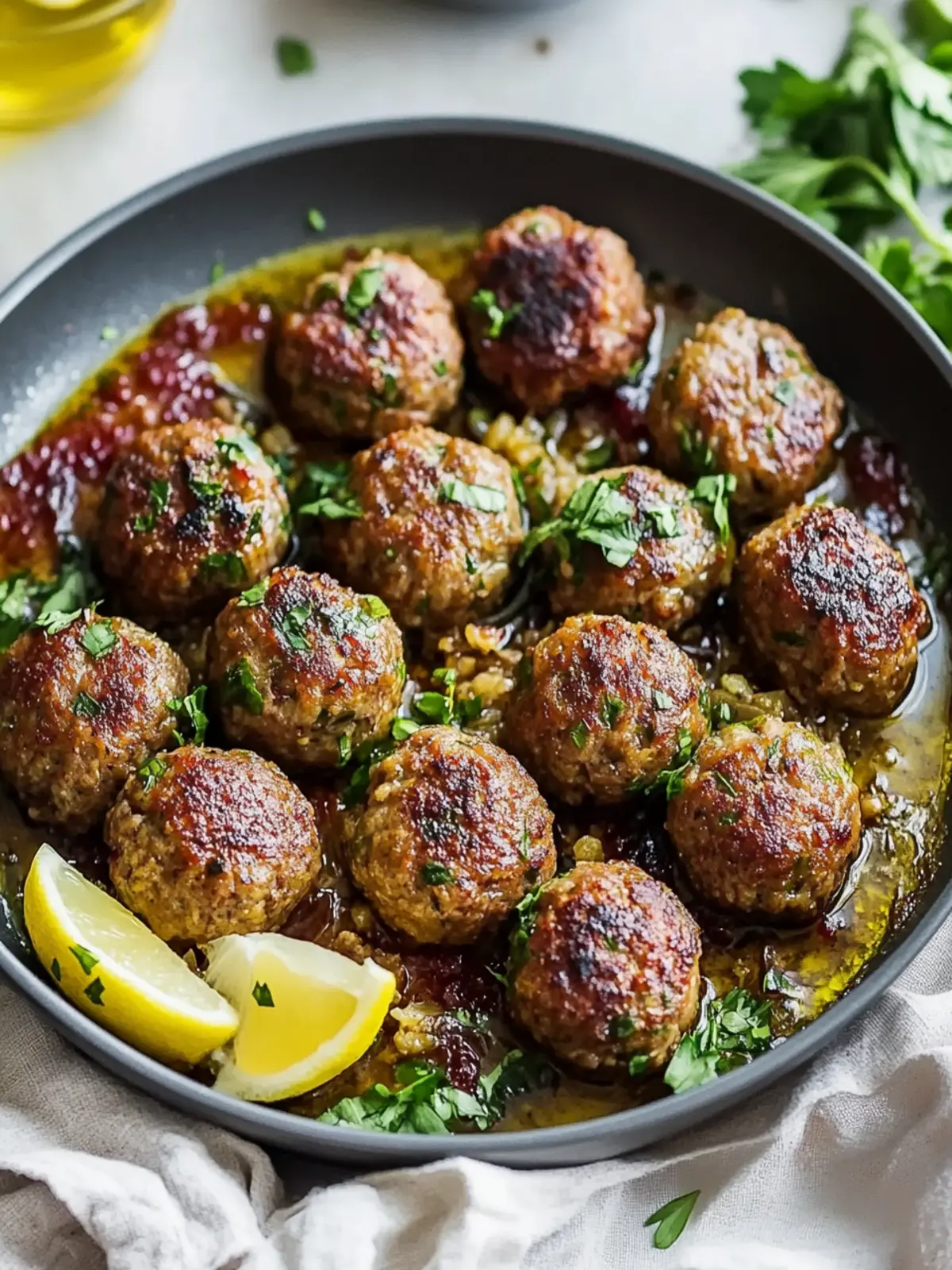 One-Pan Lamb Meatballs