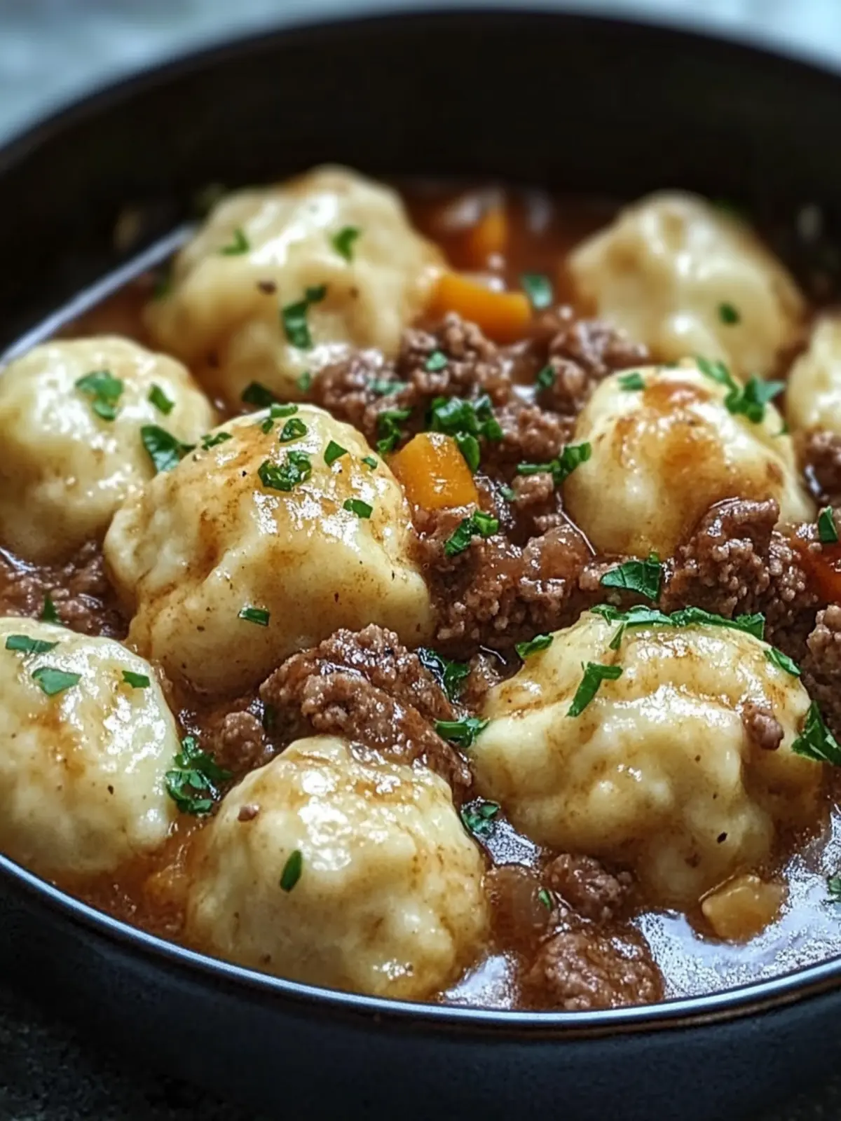 Ground Beef and Dumplings : Perfect