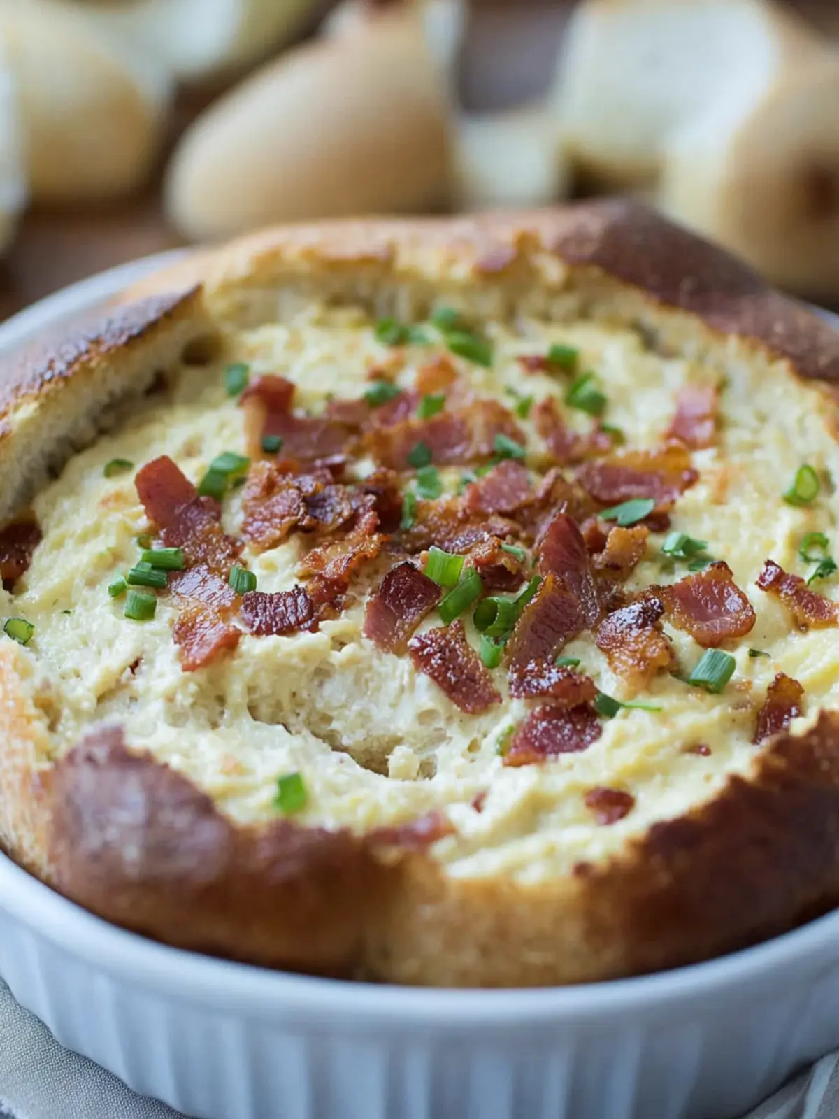 Decadent Swiss and Bacon Dip in a Sourdough Bowl 5 Swiss and Bacon Dip
