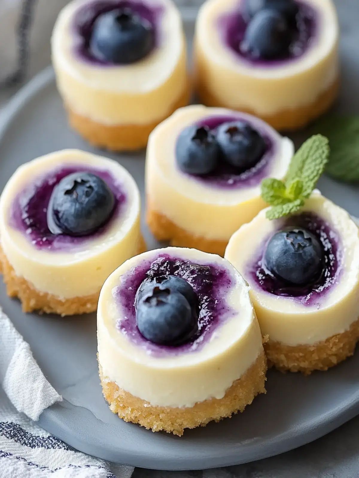 Mini Lemon Blueberry Cheesecakes