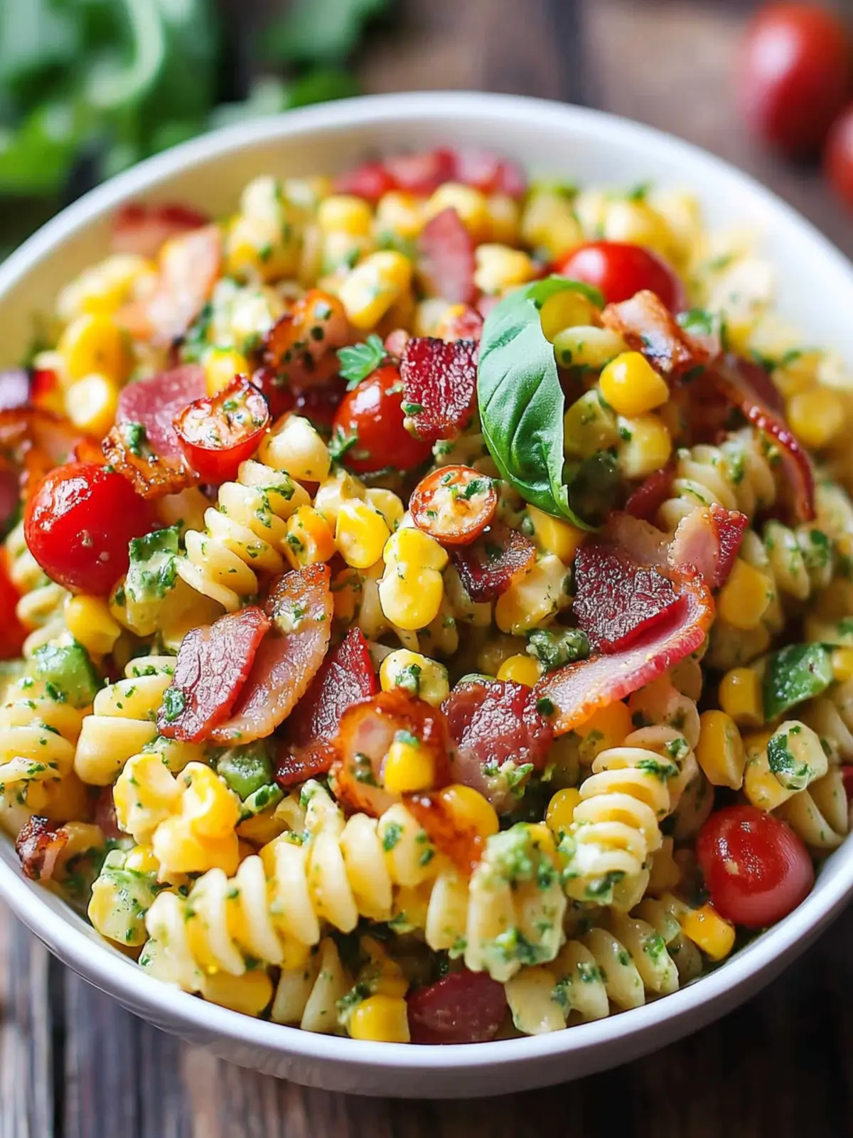 Delicious Corn Pasta Salad with Bacon for Summer Fun 3 Corn Pasta Salad with Bacon