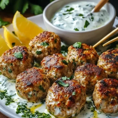 Savory Chicken Kofta with Zesty Garlic Yogurt Sauce Delight 15 Chicken Kofta Garlic Yogurt Sauce