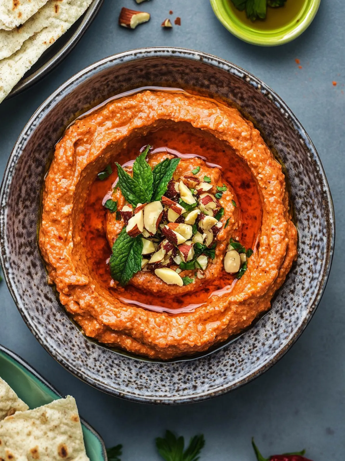 Muhammara (Syrian Roasted Red Pepper Walnut Dip)