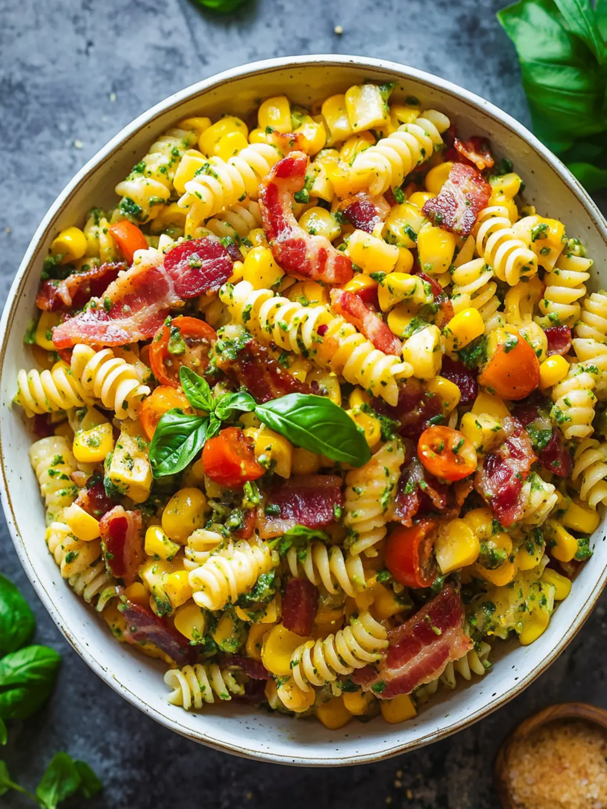 Delicious Corn Pasta Salad with Bacon for Summer Fun 2 Corn Pasta Salad with Bacon