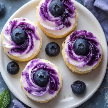Mini Lemon Blueberry Cheesecakes