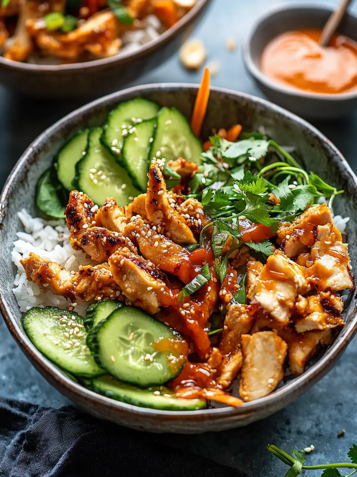 Spicy Chicken Yum Yum Rice Bowls