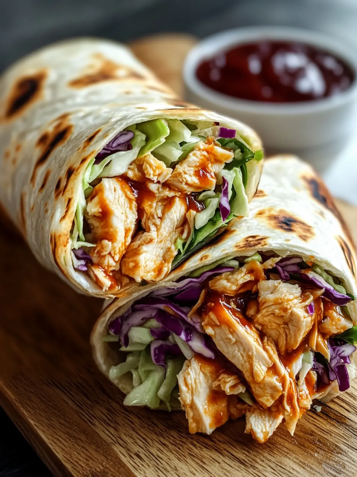BBQ Chicken Coleslaw Wraps
