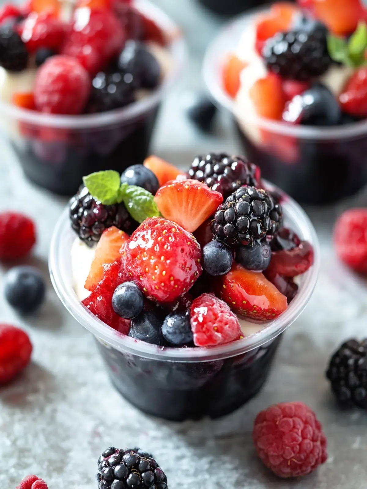 Delicious Mixed Berry Fruit Cups: A Healthy Sweet Treat! 2 Mixed Berry Fruit Cups