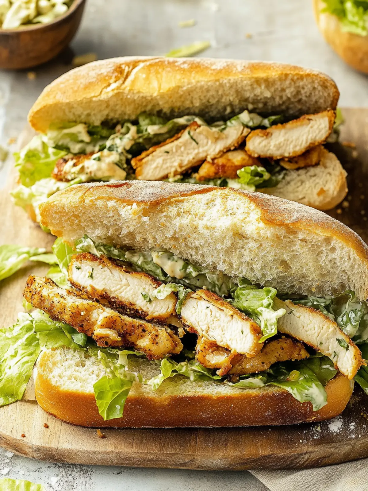 Crispy Chicken Caesar Sandwiches That Beat Fast Food Anytime 2 Chicken Caesar Sandwiches