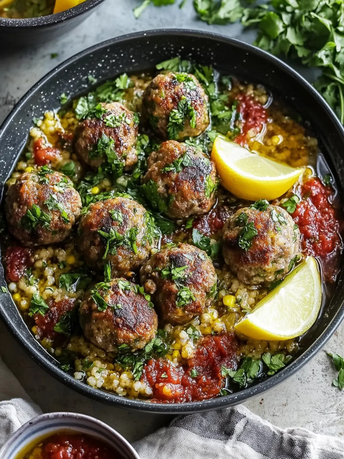 One-Pan Lamb Meatballs