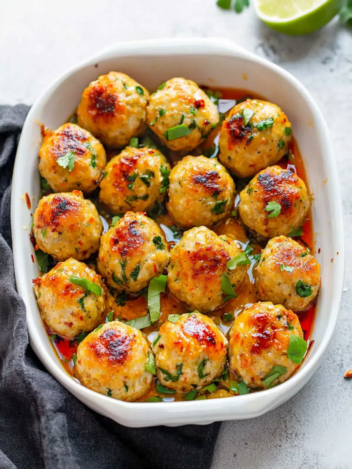 Thai Baked Chicken Meatballs