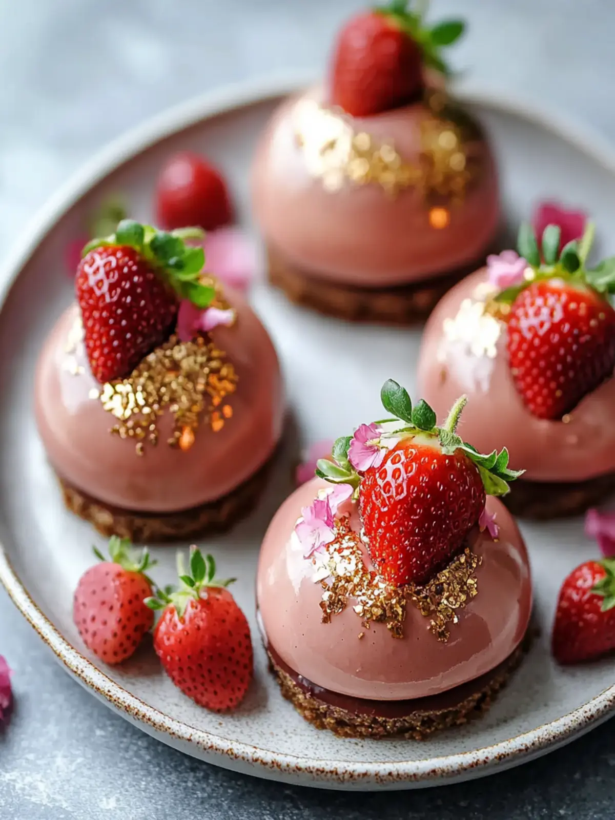 Chocolate Strawberry Mousse Domes