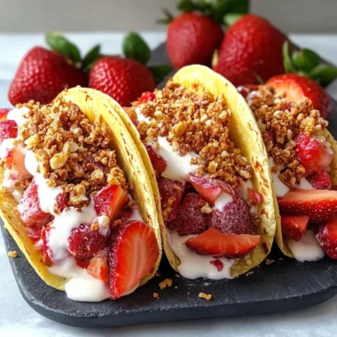 Strawberry Crunch Cheesecake Tacos