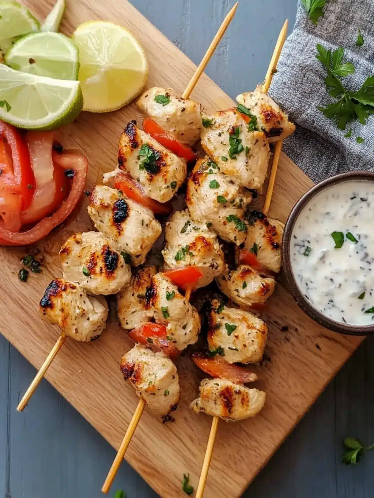 Jam-Packed Chicken Souvlaki Kebabs with Creamy Tzatziki 4 Chicken Souvlaki Kebabs