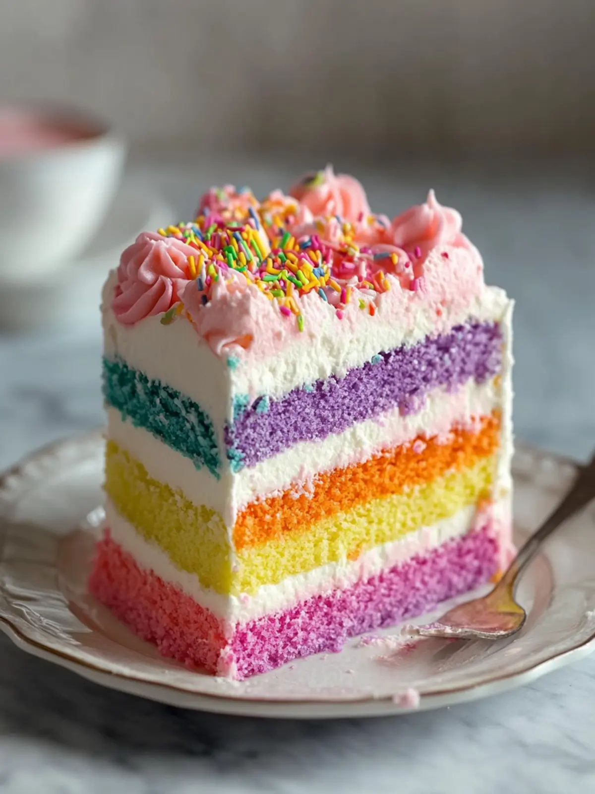 Layered Rainbow Sheet Cake